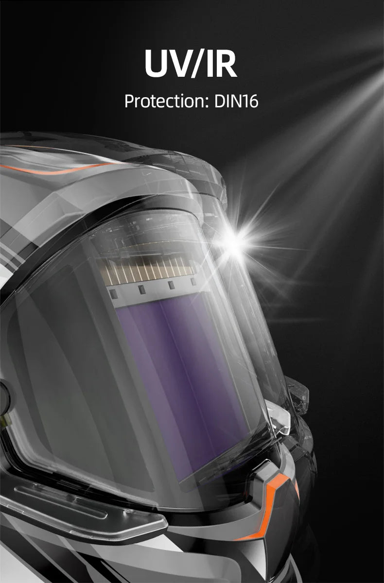 ANDELI Schweißhelm – Panorama-180°-Sicht 10 x 9,5 cm, 2x LED-Beleuchtung